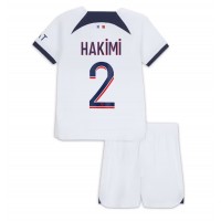 Paris Saint-Germain Achraf Hakimi #2 Bortaställ Barn 2023-24 Korta ärmar (+ Korta byxor)